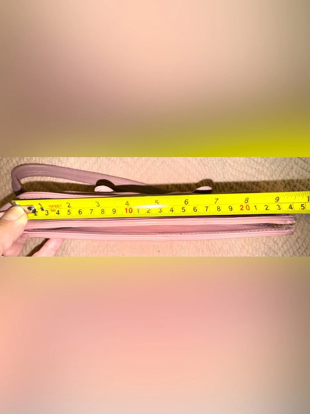 Cole Haan Vintage Mauve Pink Leather Double Pocket Shoulder Bag EUC